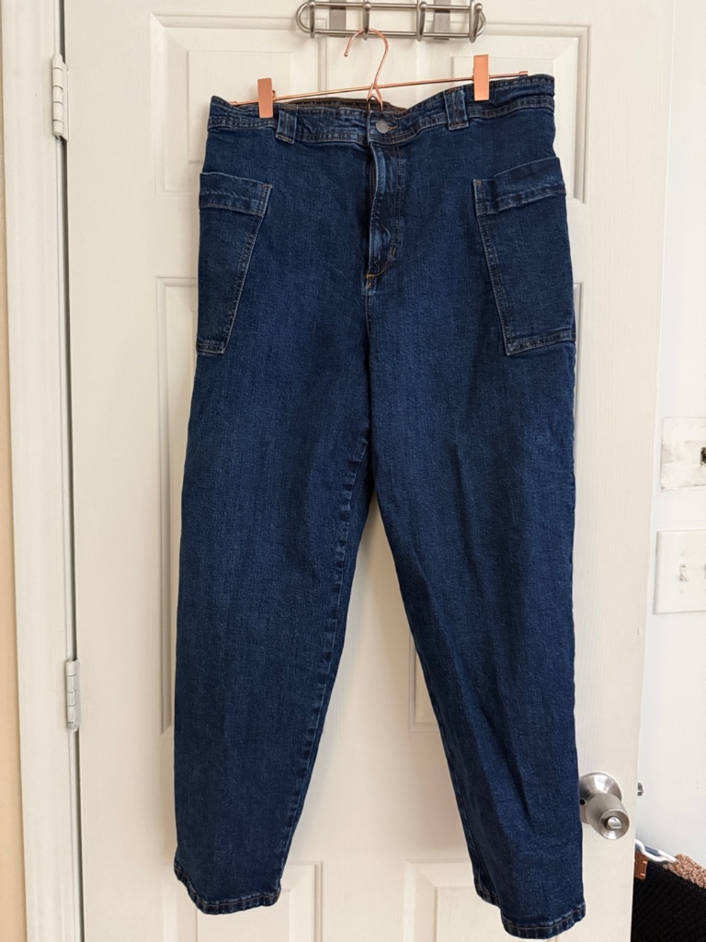 Dark Blue Women's High-Rise Barrel Leg Jeans
